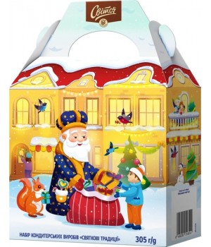 Новогодний подарок набор конфет Светоч Праздничные традиции 305 г (8445290987839)