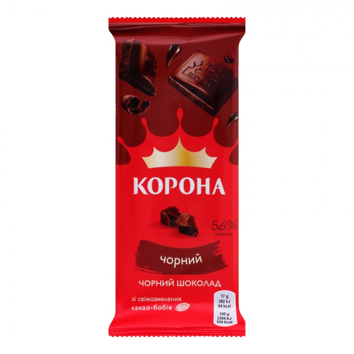 Шоколад черный Корона без добавок 85г (7622210815385)