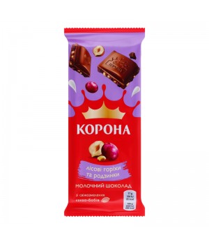 Шоколад Корона молочный с орехом и изюмом 85 г (7622210815484)