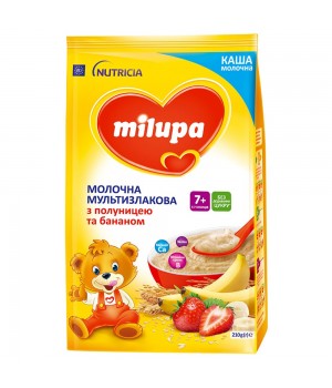 Каша Milupa молочная мультизлаковая с клубникой и бананом 210 г (5900852058615)
