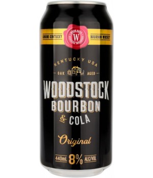 Напій слабоалкогольний Woodstock Бурбон&Кола 0,44 л (9414453905507)