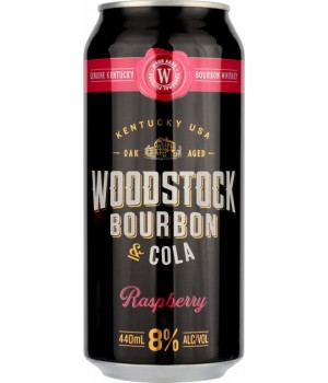 Напиток слабоалкогольный Woodstock Бурбон&Кола Малина 0,44 л (9421030105496)
