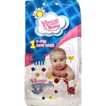 Подгузники Yess Baby Super New Bom 0-3кг 48шт.