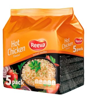 Вермишель быстрого приготовления Reeva со вкусом острой курицы групповая упаковка 60 г *5шт. (4820179252552)