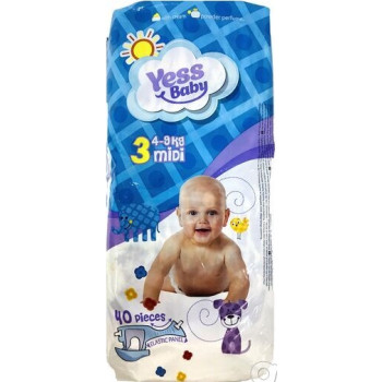 Подгузники Yess Baby Super Midi 4-9 кг 40шт.