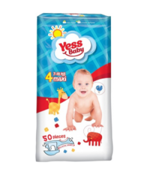 Підгузки Yess Baby Jumbo Maxi 7-18 кг 50шт.
