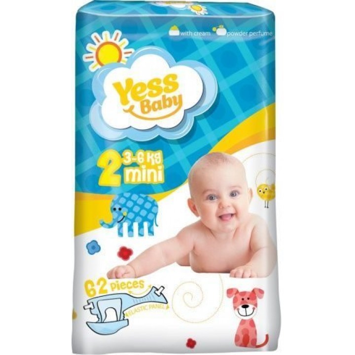 Підгузки Yess Baby Jumbo Mini 3-6 кг 62шт.