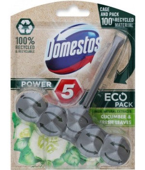 Блок для очистки унитаза Domestos Power 5+ Свежесть огурца и молодой травы 55 г (8710847897740) 