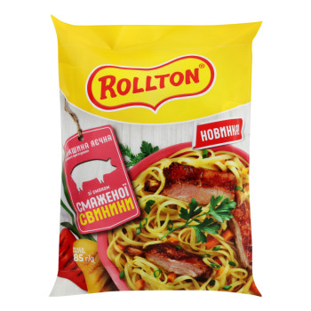 Лапша быстрого приготовления Rollton яичная со вкусом жареной свинины 85 г (4820179256345)