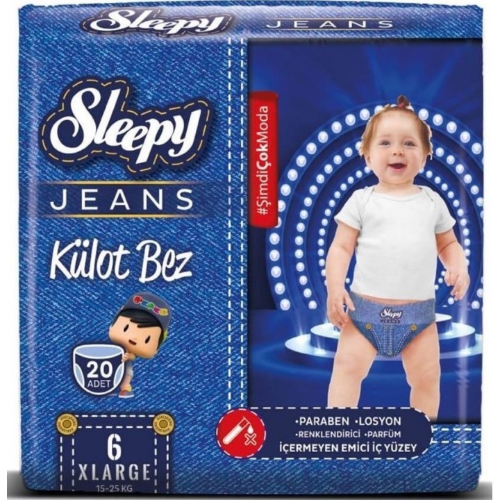 Подгузники-трусики Sleepy Jeans Jumbo X Large 15-25 кг 20шт. (8681212064909)