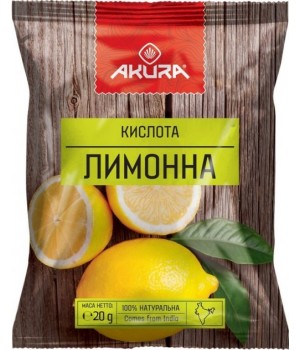 Лимонная кислота AKURA, 20 г (4820178462143) 