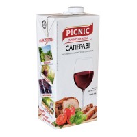 Вино Picnic "Саперави" ординарное столовое сухое красное 1л 9,5-14% (4820179622898)