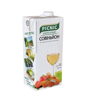 Вино Picnic "Совиньон" ординарное столовое сухое белое 1л 9,5-13% (4820275980175)