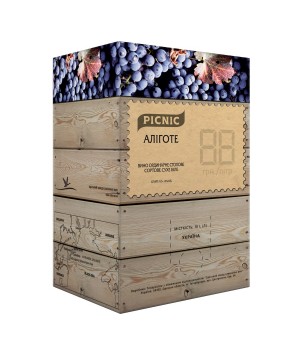 Вино Picnic "Аліготе" ординарне столове сухе біле 10л 9,5-13% (4820179620160)