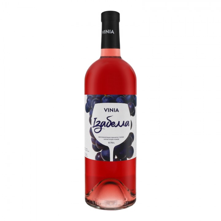 Вино Vinia Ізабелла рожеве напівсолодке ординарне столове 0,75 л (4820238710917)