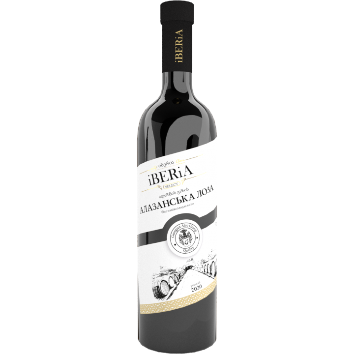Вино IBERIA ординарне сортове напівсолодке біле "Алазанська лоза"  0.75л (4860117660377)
