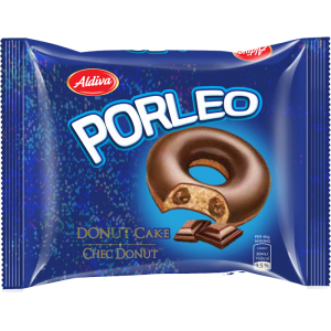 Пирожное Донат Aldiva Porleo с шоколадной начинкой в ​​шоколадной глазури 60г (8681270487412)