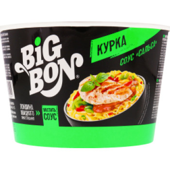 Лапша быстрого приготовления Курица + соус Сальса BigBon 85 г (4820179255119) 