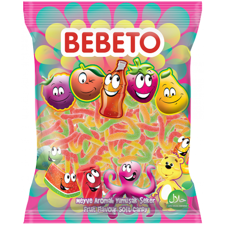 Конфеты жевательные Bebeto "Сахарная змея" 1 кг (8690146632917) 