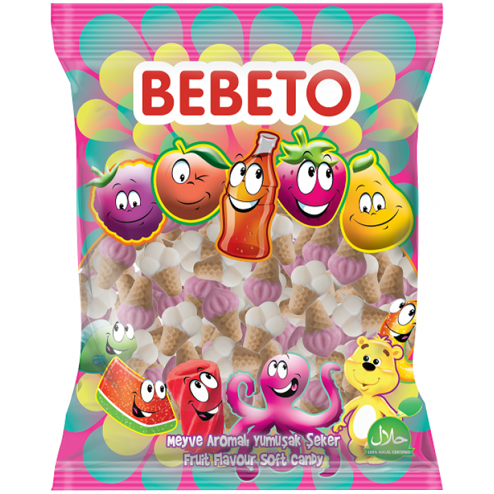Конфеты жевательные Bebeto "Мороженое" 1 кг (8690146632917) 