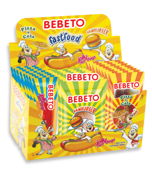 Конфеты жевательные Bebeto "Фаст фуд" 28 г x 24 шт. (8690146655619)