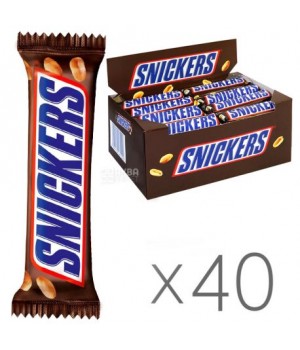 Батончик Snickers з арахісом у молочному шоколаді 50г x 40шт. (5000159461122)