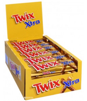Батончик Twix Extra з печевом і карамелью у молочному шоколаді 75г (5900951028502)