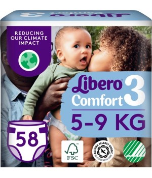 Підгузки Libero Comfort 5-9 кг Розмір 3, 58 шт. (7322541756752)