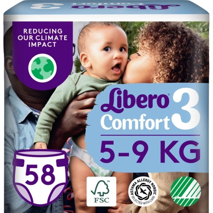Подгузники Libero Comfort 5-9 кг Размер 3, 58 шт. (7322541756752)