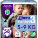 Подгузники Libero Comfort 5-9 кг Размер 3, 58 шт. (7322541756752)
