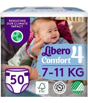 Подгузники Libero Comfort 7-11 кг Размер 4, 50 шт. (7322541756844)