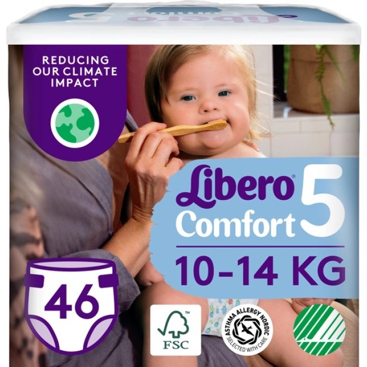 Підгузки Libero Comfort 10-14 кг Розмір 5, 46 шт. (7322541756936)