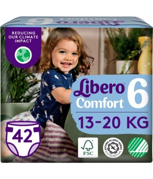 Подгузники Libero Comfort 13-20 кг Размер 6, 42 шт. (7322541757049)