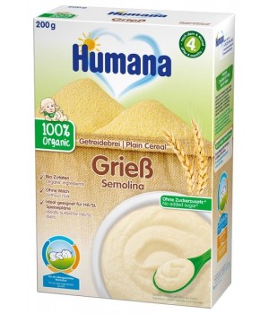 Безмолочная каша Humana Plain Cereal Semolina пшеничная 200 г (4031244775528)