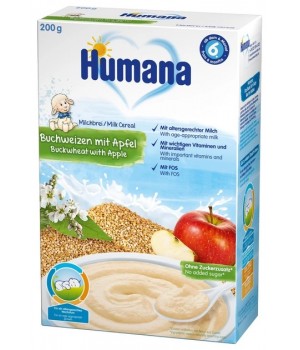 Молочная каша Humana гречневая с яблоком 200 г (4031244775580)