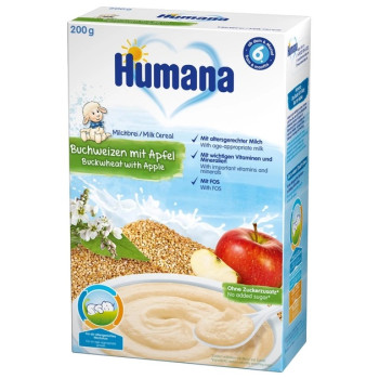 Молочная каша Humana гречневая с яблоком 200 г (4031244775580)