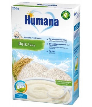 Молочная каша Humana рисовая 200 г (4031244775603) 
