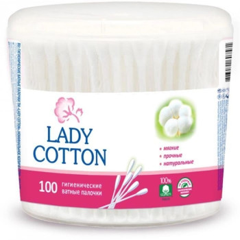 Ватные палочки Lady Cotton в банке 100 шт. (4823071607581)