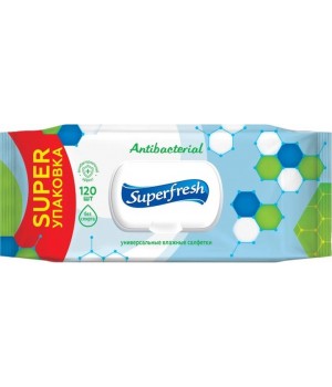 Серветки вологі Superfresh Antibacterial з клапаном 120 шт. (4823071642285)