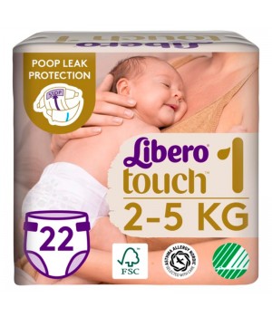 Підгузки Libero Touch 2-5 кг Розмір 1, 22 шт. (7322541070230)