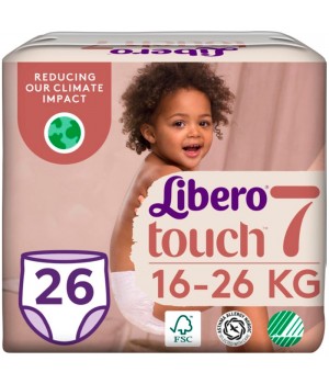 Підгузки-трусики Libero Touch Pants 16-26 кг Розмір 7, 26 шт (7322541739786)