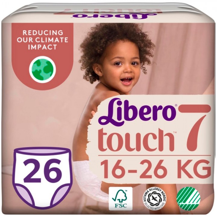 Підгузки-трусики Libero Touch Pants 16-26 кг Розмір 7, 26 шт (7322541739786)