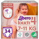 Подгузники-трусики Libero Touch Pants 7-11 кг Размер 4, 34 шт (7322541739991)