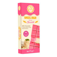 Молочний шоколад Milat Волосся Ангела з начинкою з фісташок та цукрової вати, 85 г (8681413232145)