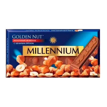 Шоколад Millennium Golden Nut молочний з лісовими горіхами, 100 г (4820005193059)