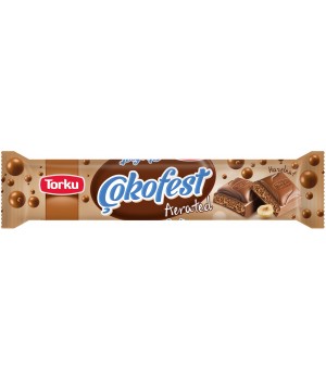 Шоколад Torku Cokofest молочний з пористим фундуковим кремом 35г (8690120094687)