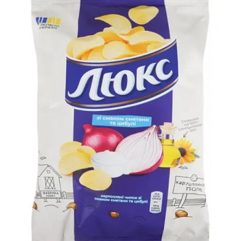 Чипсы Люкс со вкусом сметаны и лука 125 г