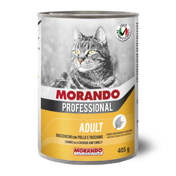 Консервированный корм Morando Professional Adult с курицей и индейкой для взрослых кошек (кусочки в соусе) 405 г (8007520099578)