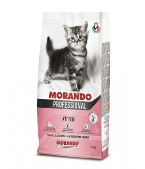 MORANDO PROFESSIONAL KITTEN  Повноцінний сухий корм для кошенят з куркою та лососем, 1,5 кг (8007520105361)