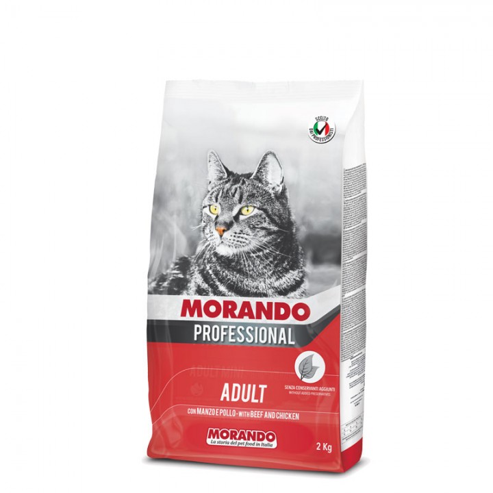 MORANDO PROFESSIONAL ADULT сухой корм для котов с говядиной и курицей, 2кг (8007520099875)